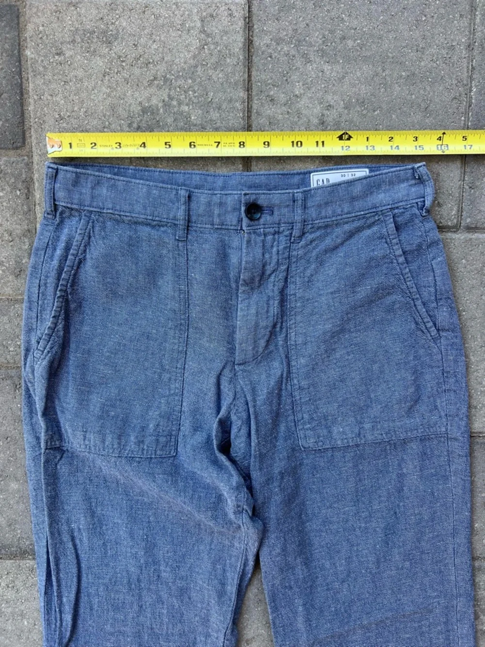 Gap Utility Linen Blend Blue Pants Mens 30 x 32
